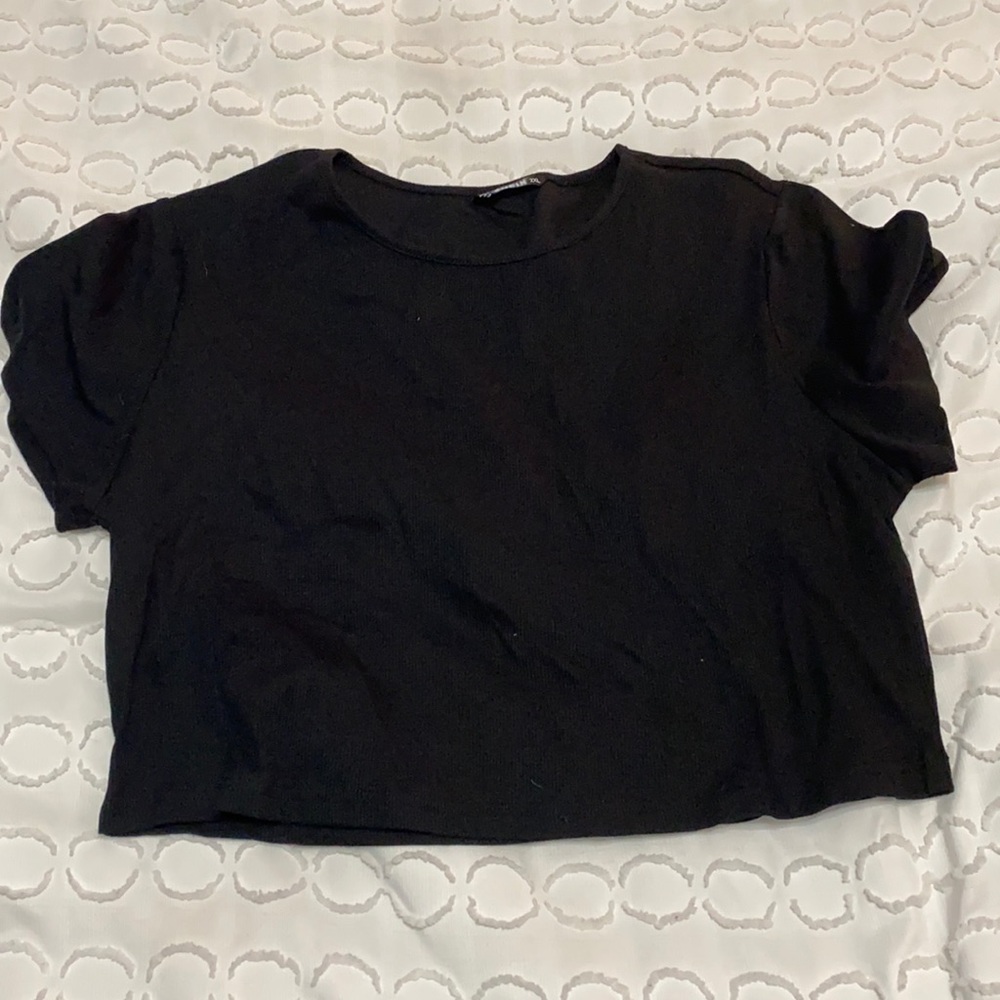 SHEIN 2XL Ribbed Black Crop Top